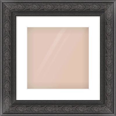 Black Spoon Frame for 300 × 300mm artwork, with Smooth White Single Mount