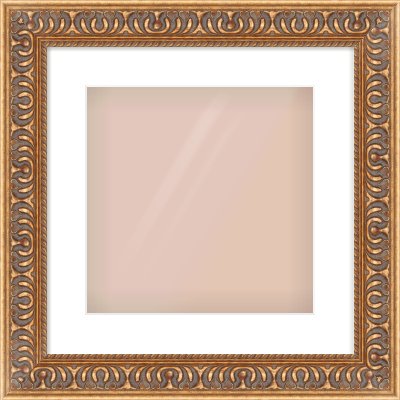 Gold Reverse Frame for 300 × 300mm artwork, with Smooth White Single Mount