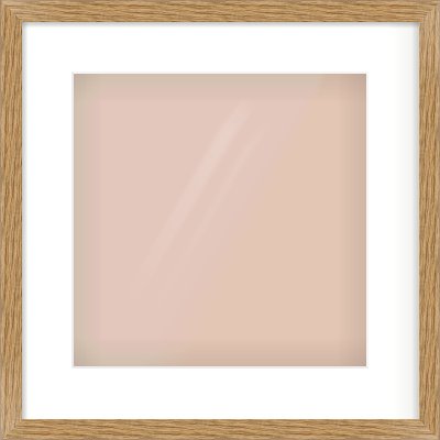 Oak Effect Flat Frame for 300 × 300mm artwork, with Smooth White Single Mount