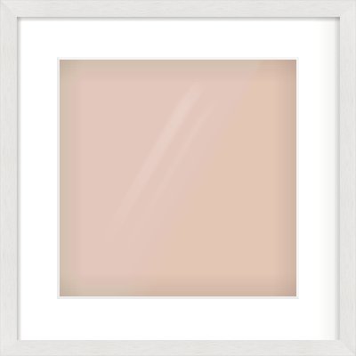 White Flat Frame for 300 × 300mm artwork, with Smooth White Single Mount