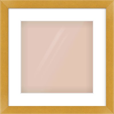 Gold Flat Frame for 300 × 300mm artwork, with Smooth White Single Mount