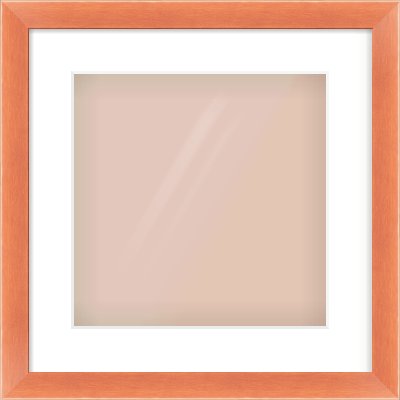 Bronze Flat Frame for 300 × 300mm artwork, with Smooth White Single Mount