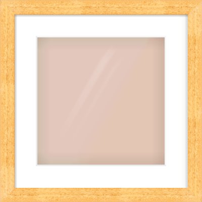 Oak Effect Flat Frame for 300 × 300mm artwork, with Smooth White Single Mount