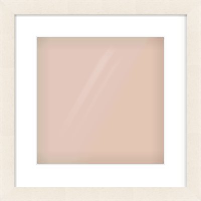 White Flat Frame for 300 × 300mm artwork, with Smooth White Single Mount