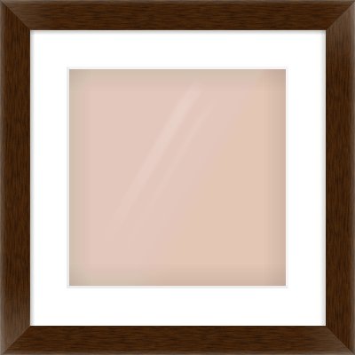 Wenge Flat Frame for 300 × 300mm artwork, with Smooth White Single Mount