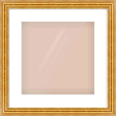 Gold Reverse Frame for 300 × 300mm artwork, with Smooth White Single Mount