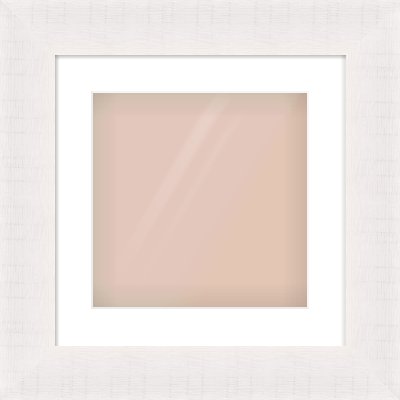 Rough Cut Effect Flat Frame for 300 × 300mm artwork, with Smooth White Single Mount