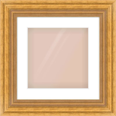 Gold Reverse Frame for 300 × 300mm artwork, with Smooth White Single Mount
