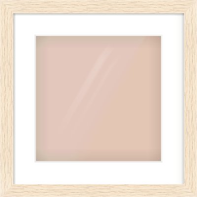 Ivory Flat Frame for 300 × 300mm artwork, with Smooth White Single Mount