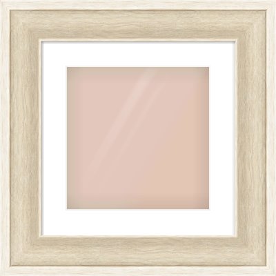 Silver / White Scoop Frame for 300 × 300mm artwork, with Smooth White Single Mount