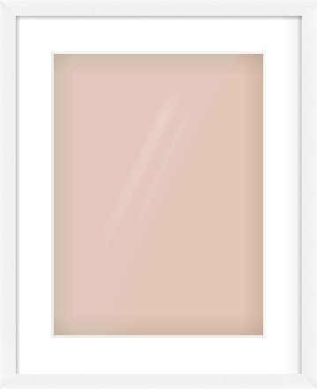 White Wood Grain Flat Frame for 30 × 40cm artwork, with Smooth White Single Mount
