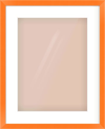Orange Paint Flat Frame for 30 × 40cm artwork, with Smooth White Single Mount