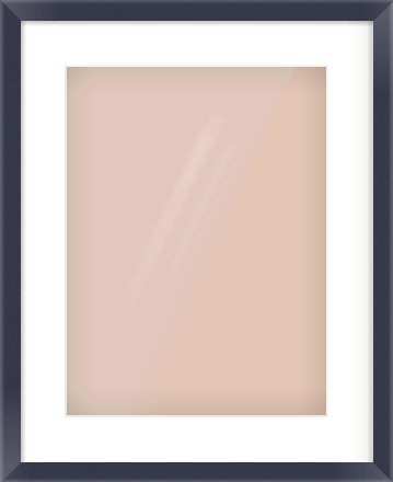 Navy Paint Flat Frame for 30 × 40cm artwork, with Smooth White Single Mount