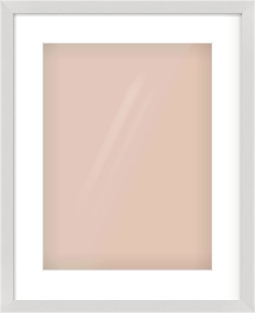 Silver Flat Frame for 30 × 40cm artwork, with Smooth White Single Mount