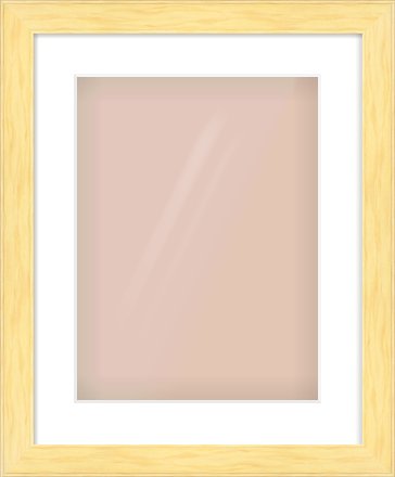 Natural Wood Stepped Flat Frame for 30 × 40cm artwork, with Smooth White Single Mount