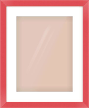 Red Paint Flat Frame for 30 × 40cm artwork, with Smooth White Single Mount