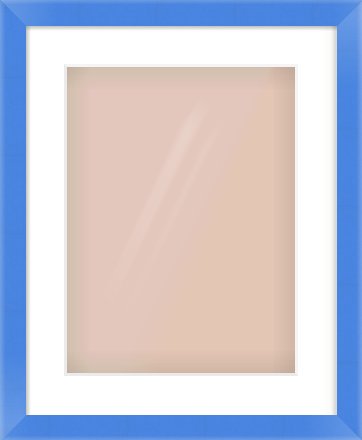Light Blue Paint Flat Frame for 30 × 40cm artwork, with Smooth White Single Mount