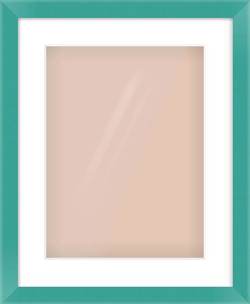 Green Paint Flat Frame for 30 × 40cm artwork, with Smooth White Single Mount