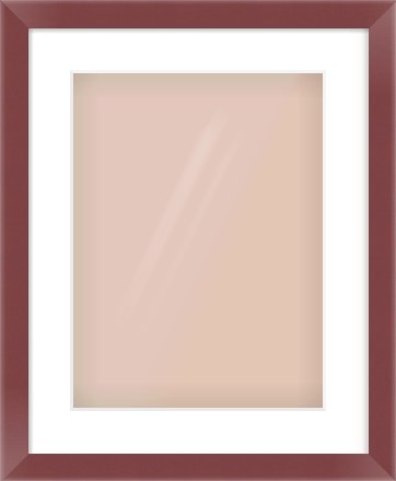 Maroon Paint Flat Frame for 30 × 40cm artwork, with Smooth White Single Mount