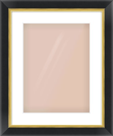 Black/Gold Reverse Frame for 30 × 40cm artwork, with Smooth White Single Mount