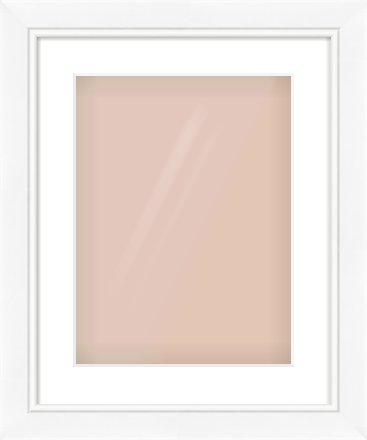 White Reverse Frame for 30 × 40cm artwork, with Smooth White Single Mount