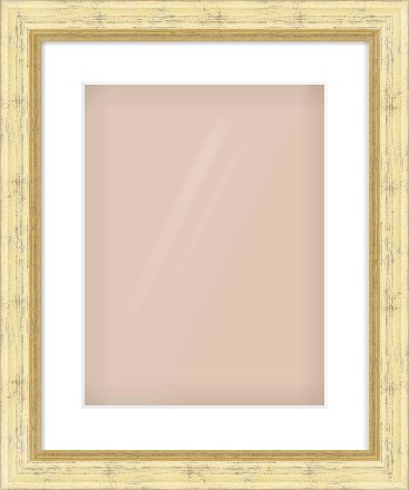 Gold Reverse Frame for 30 × 40cm artwork, with Smooth White Single Mount