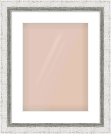 Silver Reverse Frame for 30 × 40cm artwork, with Smooth White Single Mount