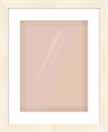 Natural Wood Flat Frame for 30 × 40cm artwork, with Smooth White Single Mount