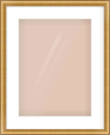 Gold Dome Frame for 30 × 40cm artwork, with Smooth White Single Mount