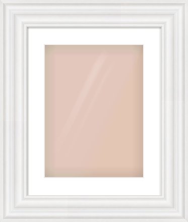 White Spoon Frame for 30 × 40cm artwork, with Smooth White Single Mount