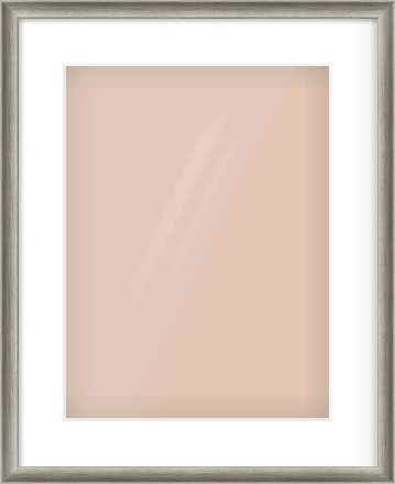 Silver Cushion Frame for 30 × 40cm artwork, with Smooth White Single Mount