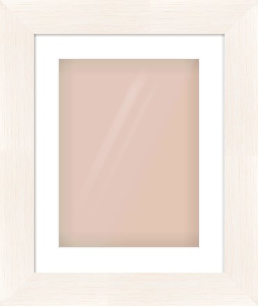 Ivory Driftwood Flat Frame for 30 × 40cm artwork, with Smooth White Single Mount