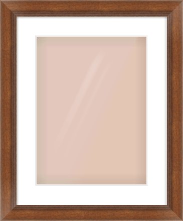 Brown Flat Frame for 30 × 40cm artwork, with Smooth White Single Mount