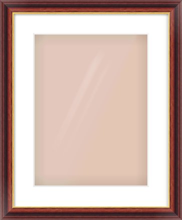 Brown Reverse Frame for 30 × 40cm artwork, with Smooth White Single Mount