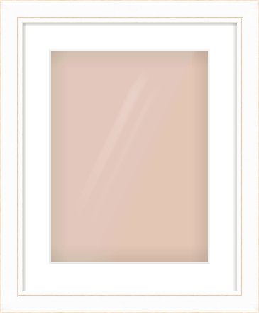White / Natural Scoop Frame for 30 × 40cm artwork, with Smooth White Single Mount