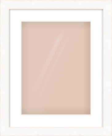White Flat With Bevel Frame for 30 × 40cm artwork, with Smooth White Single Mount