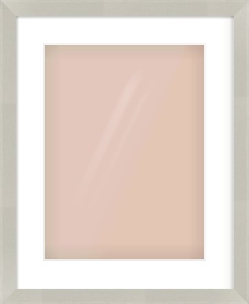Grey Flat Frame for 30 × 40cm artwork, with Smooth White Single Mount