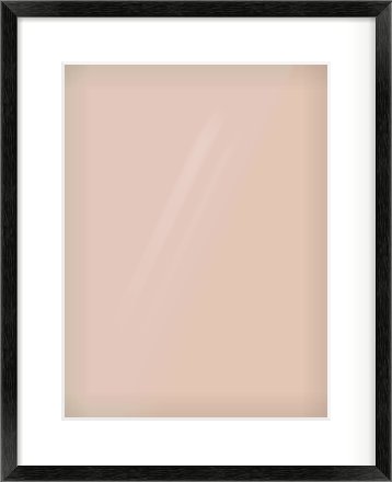 Black Wood Grain Flat Frame for 30 × 40cm artwork, with Smooth White Single Mount
