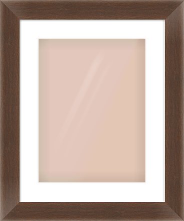 Brown Flat Frame for 30 × 40cm artwork, with Smooth White Single Mount