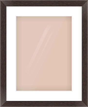 Brown Flat Frame for 30 × 40cm artwork, with Smooth White Single Mount