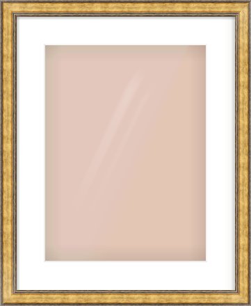 Gold Spoon Frame for 30 × 40cm artwork, with Smooth White Single Mount