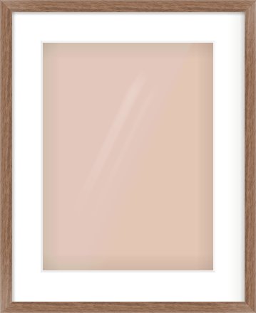 Walnut Flat Frame for 30 × 40cm artwork, with Smooth White Single Mount