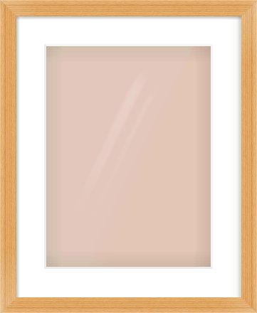 Oak Veneer Flat Frame for 30 × 40cm artwork, with Smooth White Single Mount