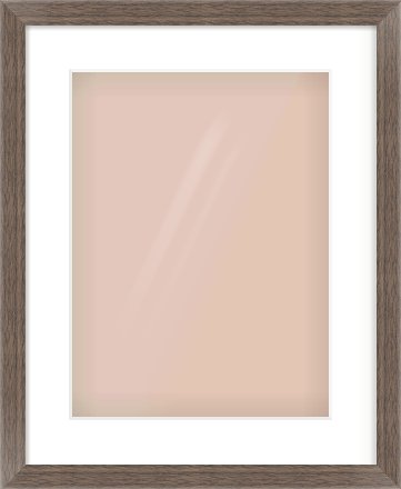 Dark Walnut Flat Frame for 30 × 40cm artwork, with Smooth White Single Mount
