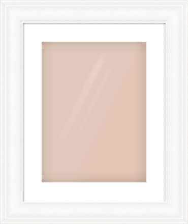 White Scoop Frame for 30 × 40cm artwork, with Smooth White Single Mount