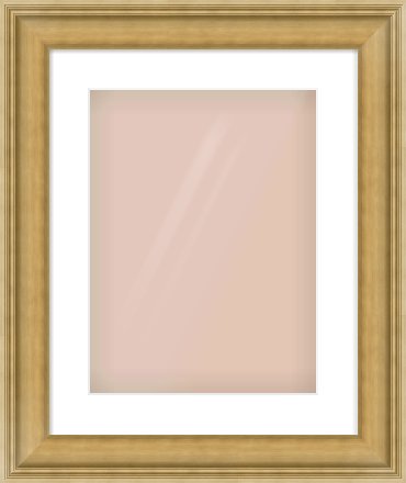 Gold Scoop Frame for 30 × 40cm artwork, with Smooth White Single Mount