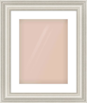 Silver Scoop Frame for 30 × 40cm artwork, with Smooth White Single Mount