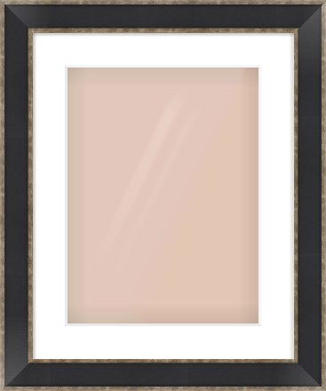 Black & Champagne Silver Bevel Frame for 30 × 40cm artwork, with Smooth White Single Mount