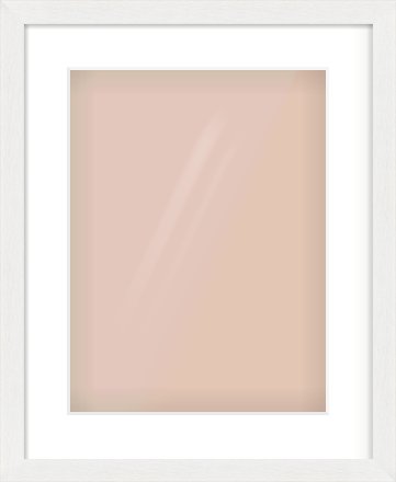 White Stain Flat Frame for 30 × 40cm artwork, with Smooth White Single Mount
