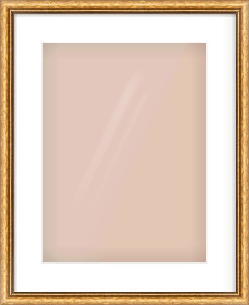 Gold Cushion Frame for 30 × 40cm artwork, with Smooth White Single Mount
